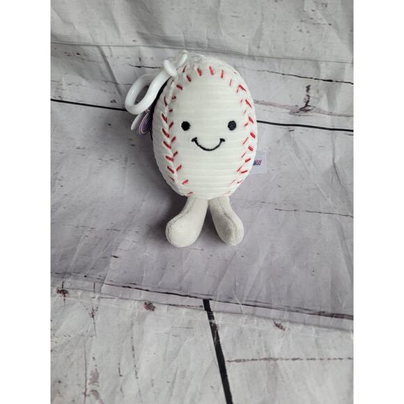 Cuddle Crew Baseball Plush Keychain Backpack Clips New - Picture 1 of 6